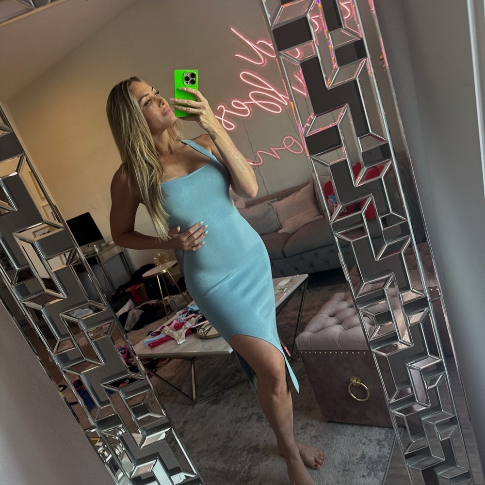 Abercrombie & Fitch Blue Bodycon Midi Dress
